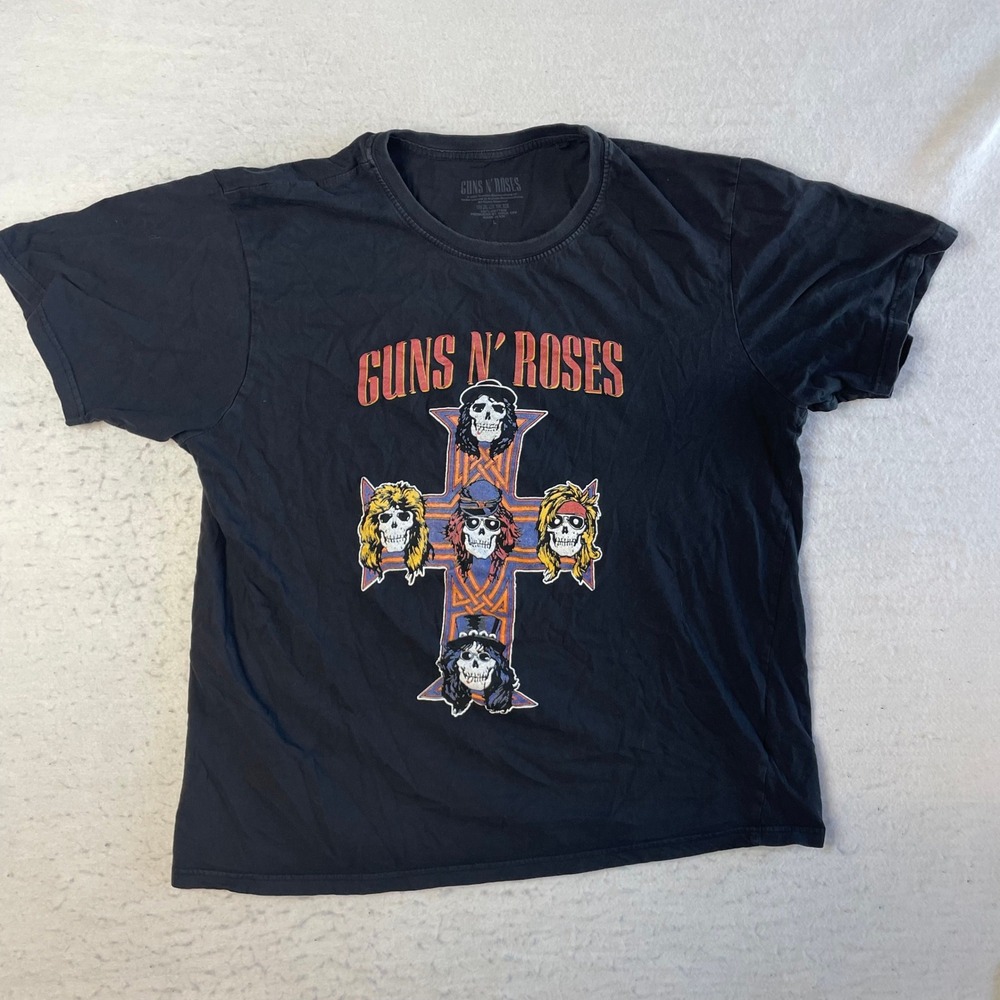 Guns N' Roses Graphic T-Shirt Large Black Appetite for Destruction Band Rock
